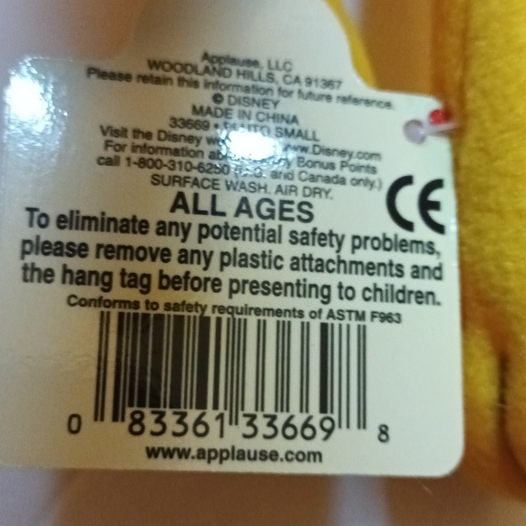 New Vintage Disney Applause 8" Pluto Dog Plush Stuffed Animal - Picture 8 of 8